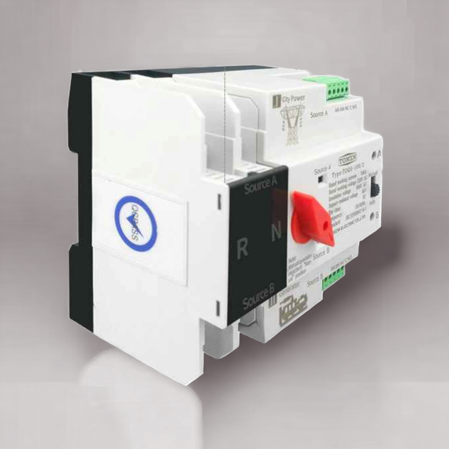 Tomzn TOQ5 2P-125A AC Single Phase Din Rail 220V Dual Power Automatic Transfer Switch ATS