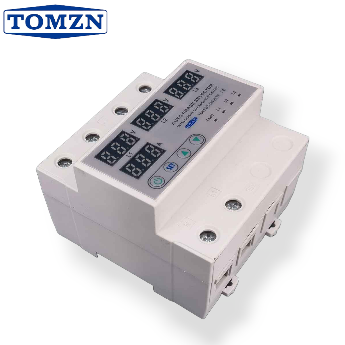 Tomzn TOVPD3-VAYA 3 Phase Auto Phase Selector Voltmeter Adjustable Over and Under Voltage Protection