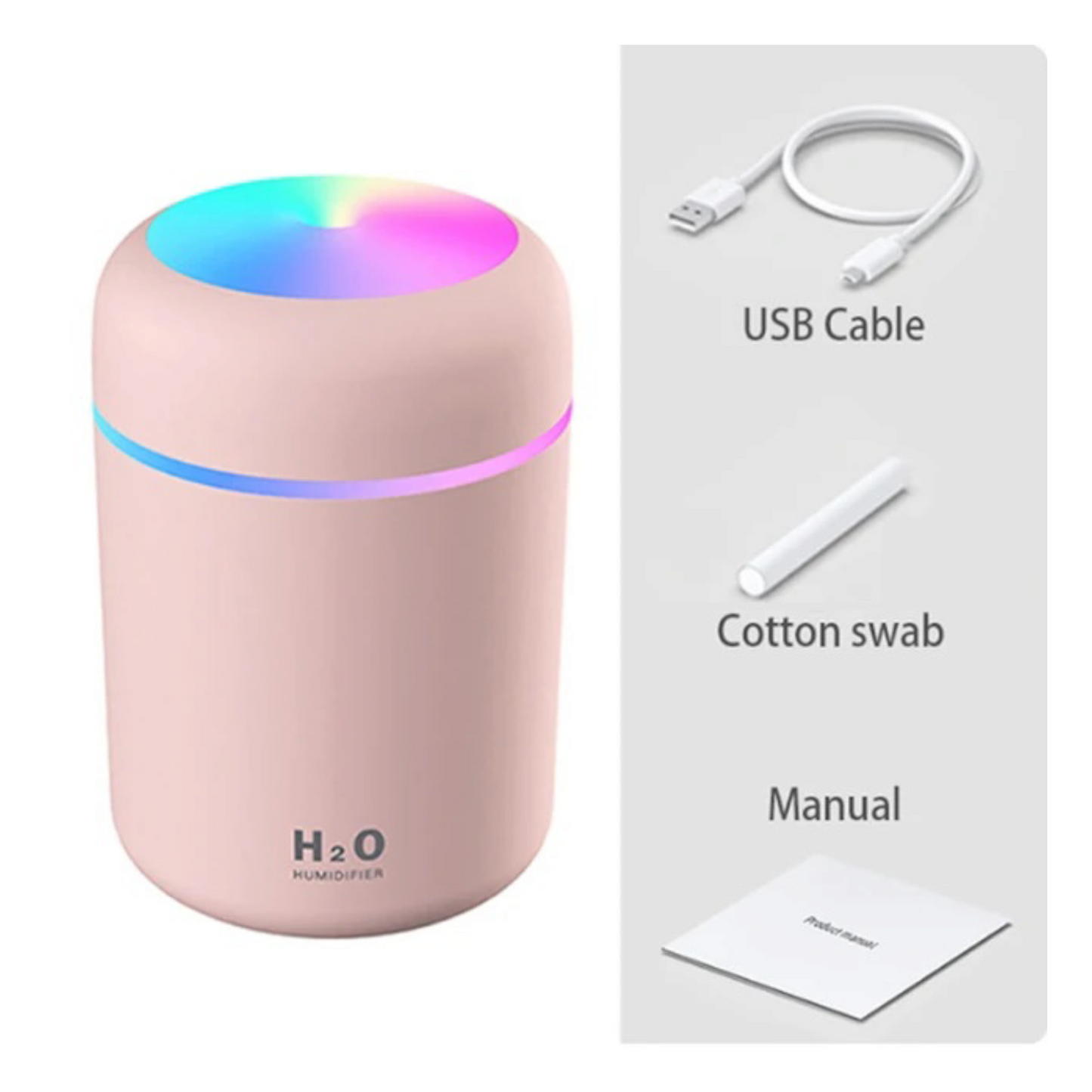 USB Colorful Humidifier DQ107 Multicolor Colorful Cup Humidifier Cool Mist Mini USB Aroma Diffuser for Bedroom Home Car Plant Purifier