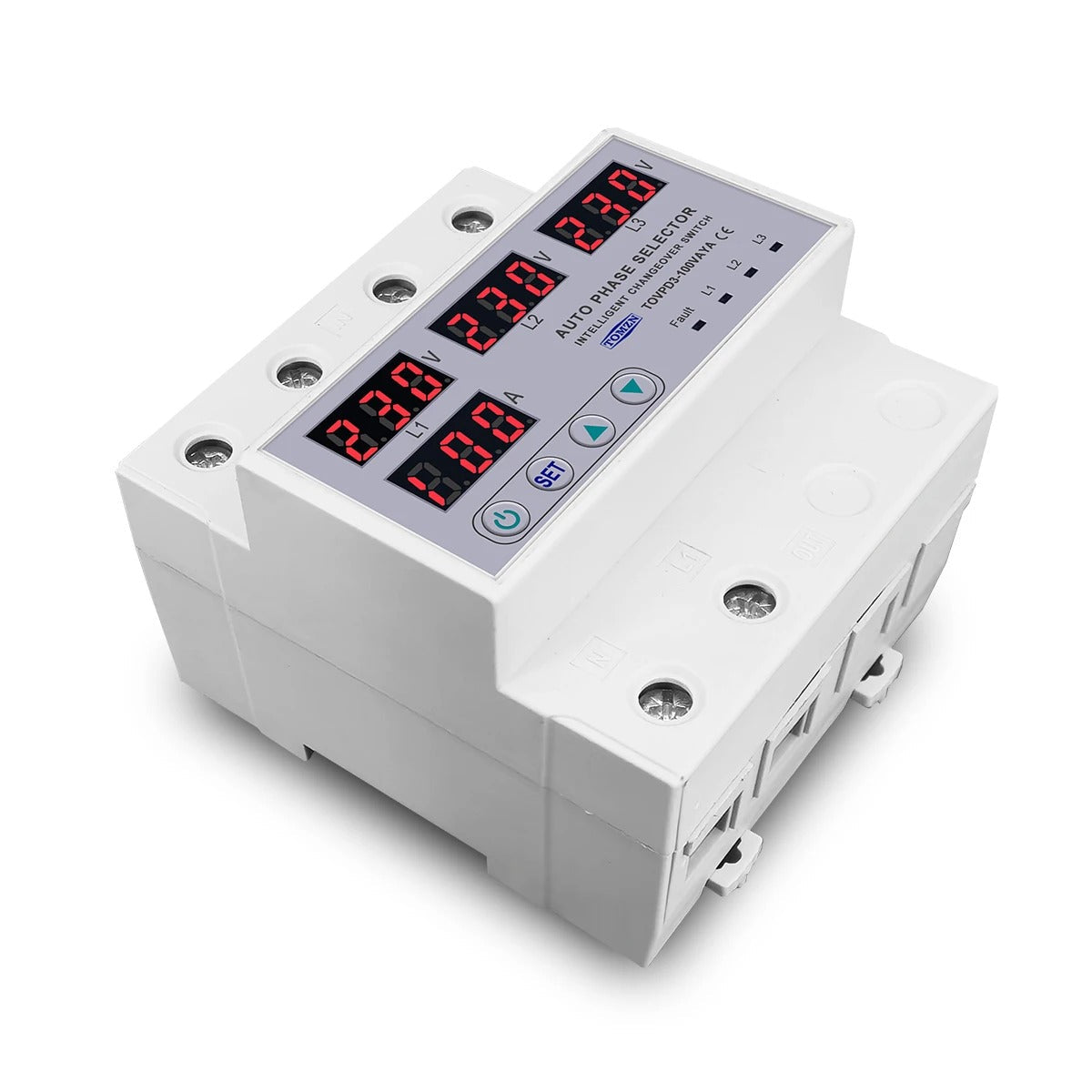 Tomzn TOVPD3-VAYA 3 Phase Auto Phase Selector Voltmeter Adjustable Over and Under Voltage Protection