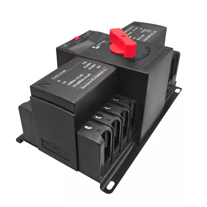 TOMZN TOQ3 4P-63A & 125A AC Three Phase Din Rail 220V Dual Power Automatic Transfer Switch ATS