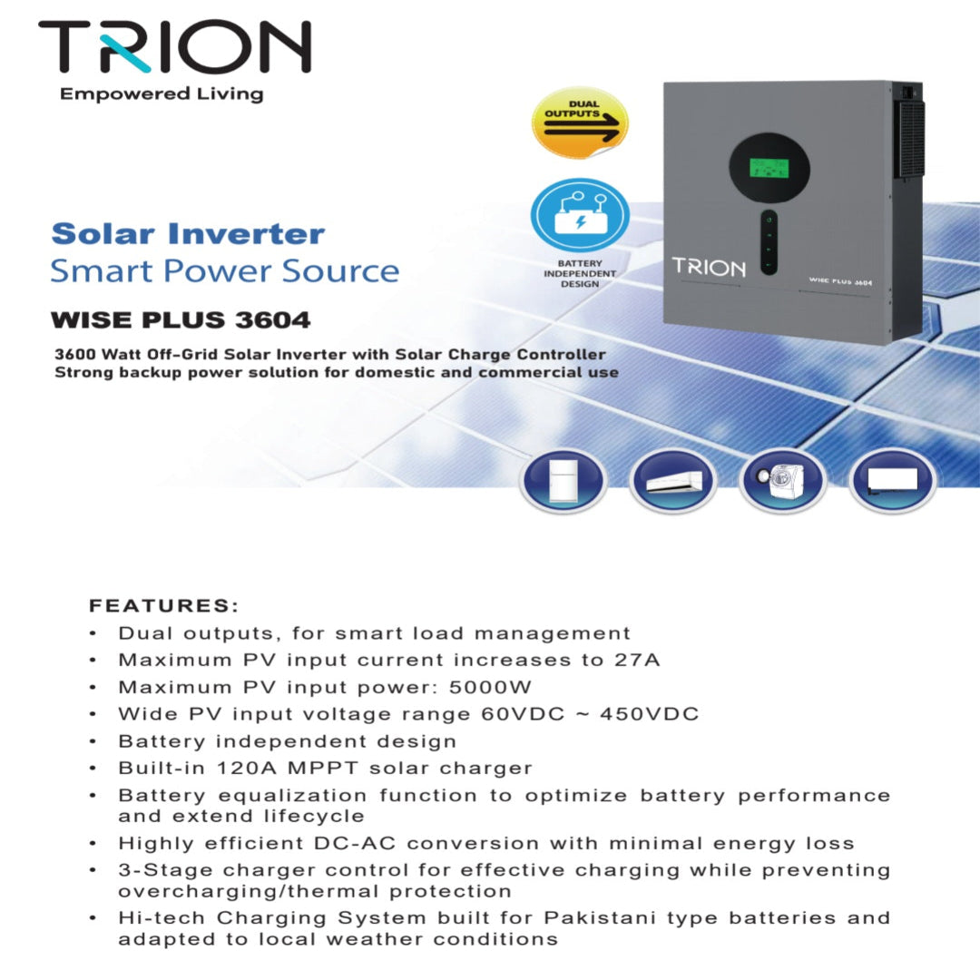 Trion Wise Plus-3604 3.6KW Off-Grid Solar with Solar Charge Controller