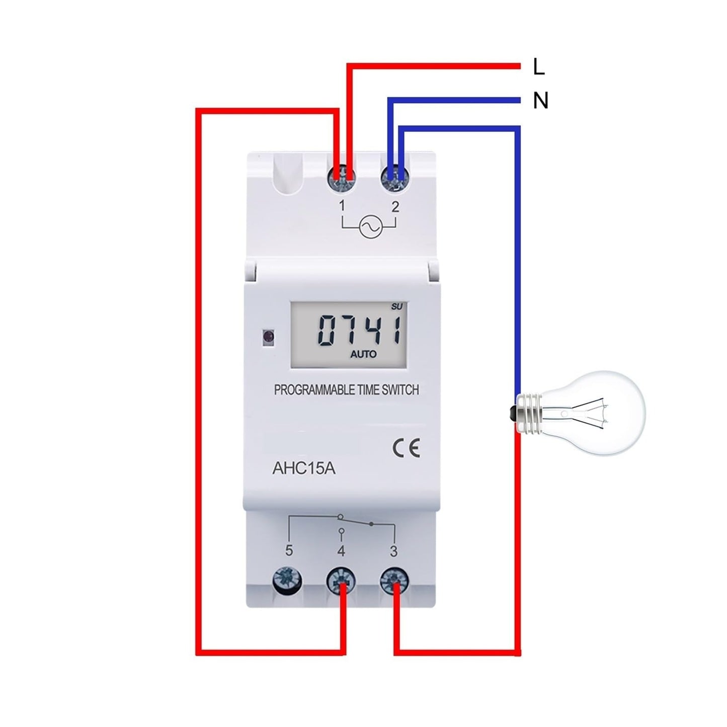 15A Weekly 7 Days Programmable Digital TIME SWITCH Timer (NO-NC)