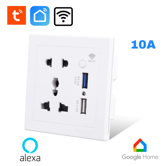 Tuya Smart 10A WIFI Wall Socket with USB and Timer function