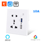 Tuya Smart 10A WIFI Wall Socket with USB and Timer function