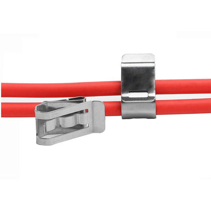 10PCS Stainless Steel Solar Wire Clips – Dual Cable Clamp for PV Panel Edge Mounting