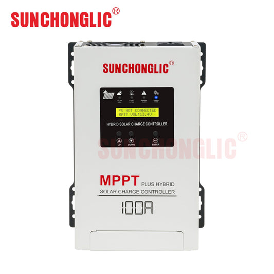 Sunchonglic Hybrid MPPT Solar Charge Controller 100A (12V/24V) with UPS Function