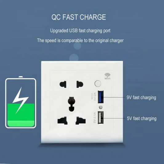 Tuya Smart 10A WIFI Wall Socket with USB and Timer function