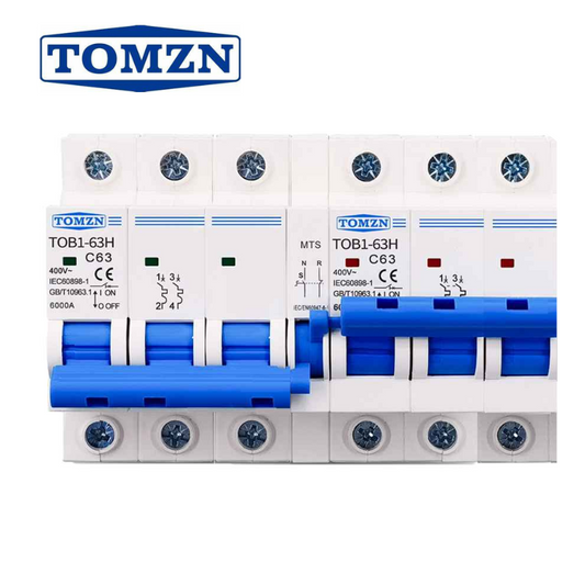 Tomzn AC 3P+3P MTS Dual power Manual transfer switch Circuit breaker MCB Change Over