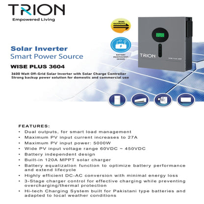 Trion Wise Plus-3604 3.6KW Off-Grid Solar with Solar Charge Controller